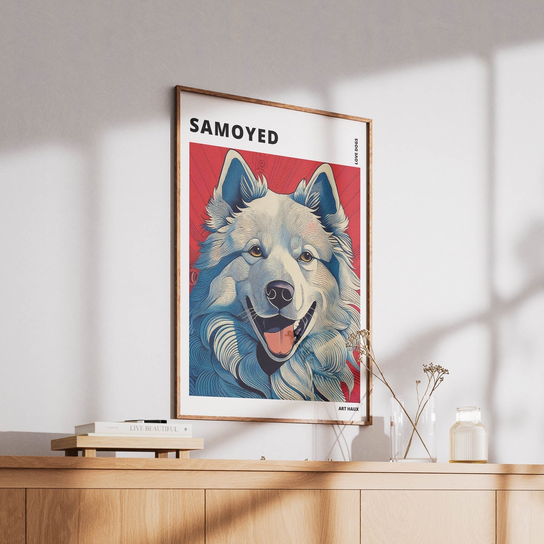 Samoyed Hokusai Japanese Inspired Dog Series with Text image 5
