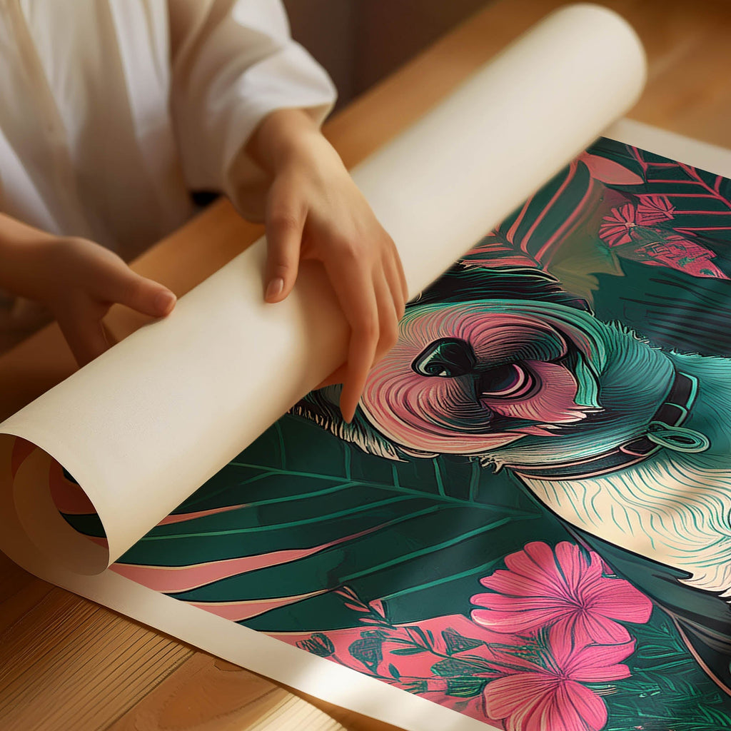 Fox Terrier Wire Flowery Dog image 1