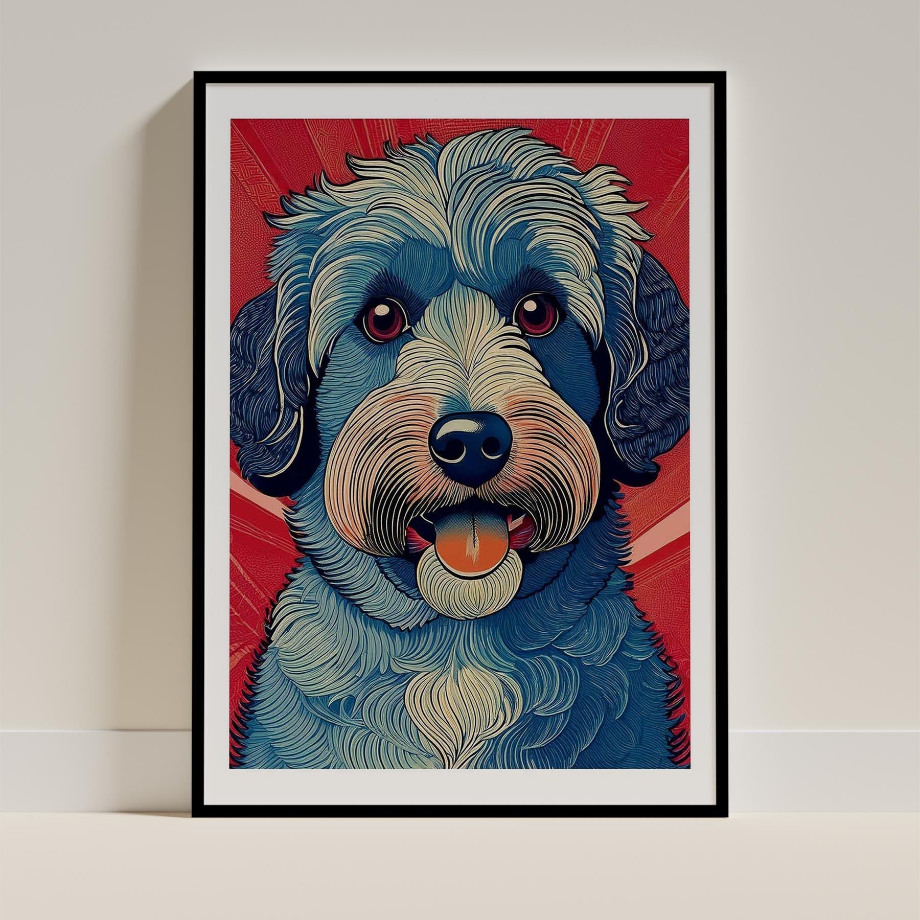 Groodle Hokusai Japanese Inspired Dog Series 1 image 0