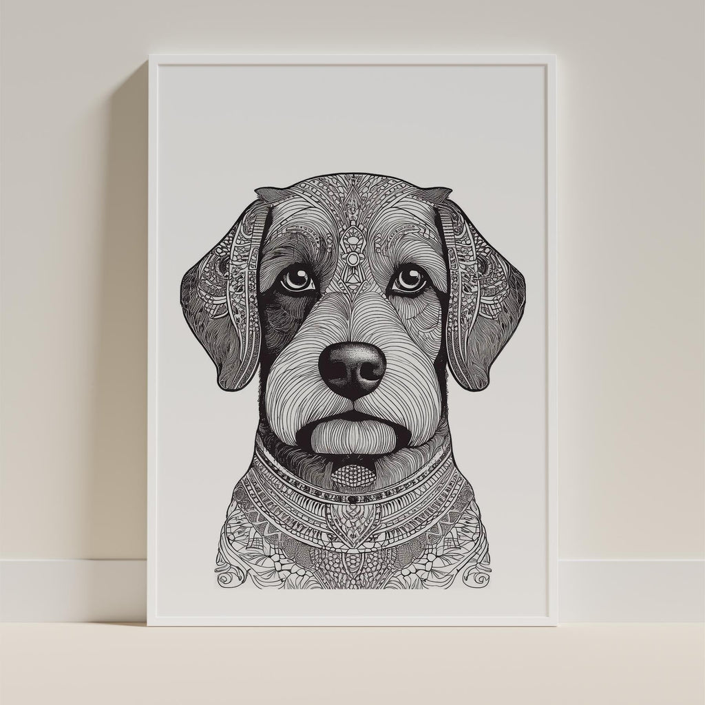 Havanese Mandala Black and White Dog Series image 9