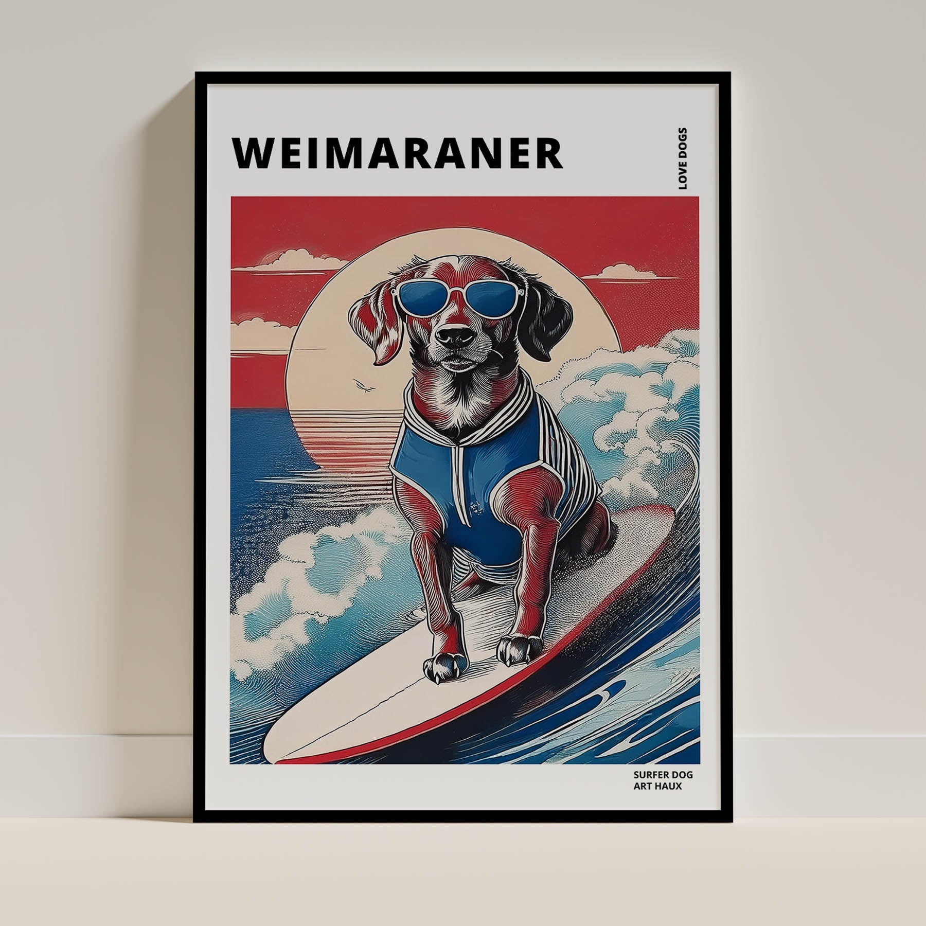 Weimaraner Hokosai Surfer Dogs 1 image 0