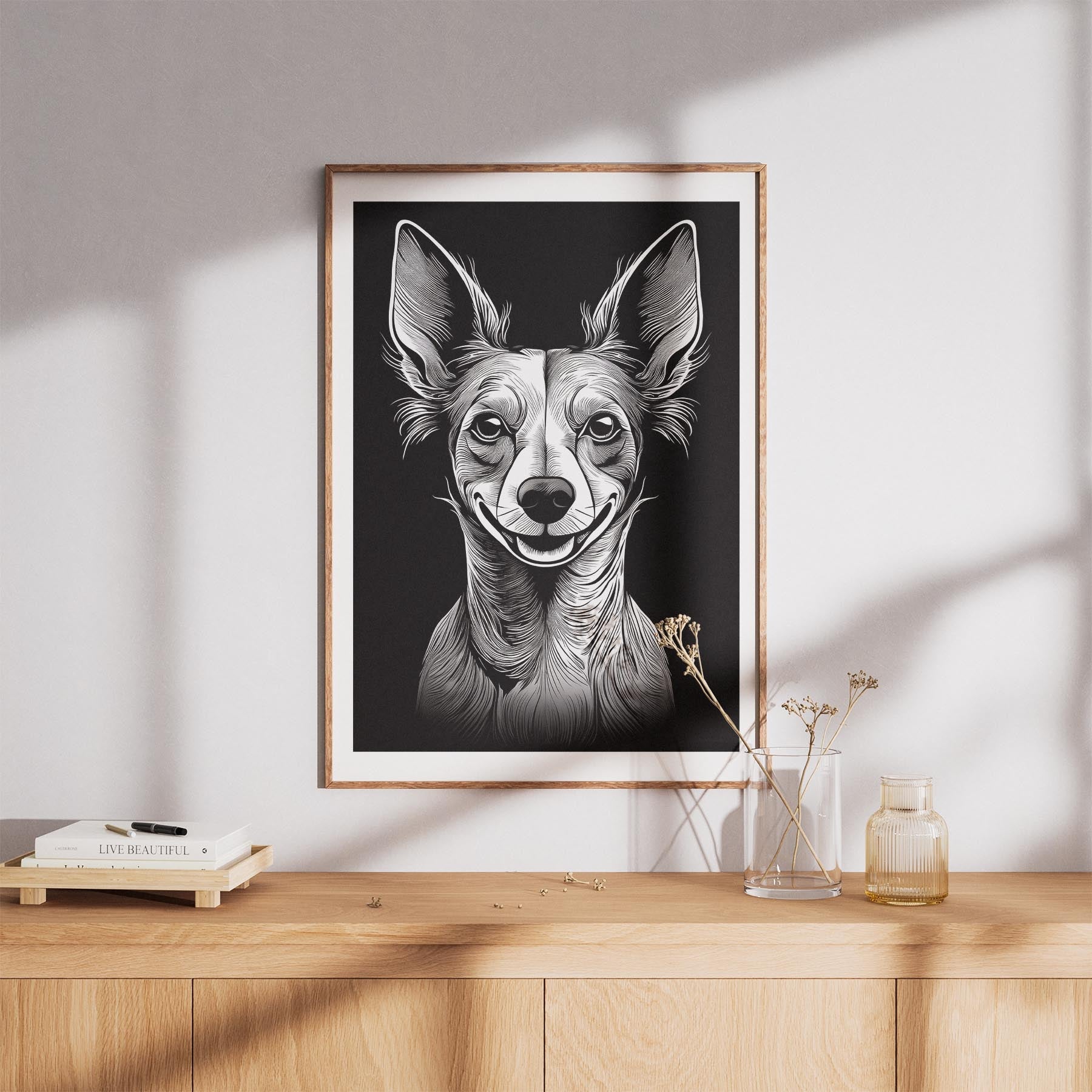 Chinese Crested Line Dog Series in Black and White image 8