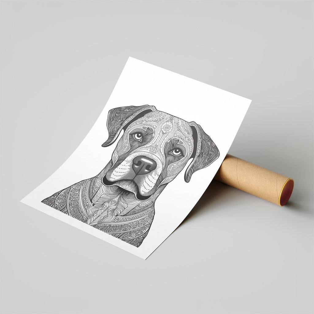 Boxer Mandala Black and White Dog Series image 6