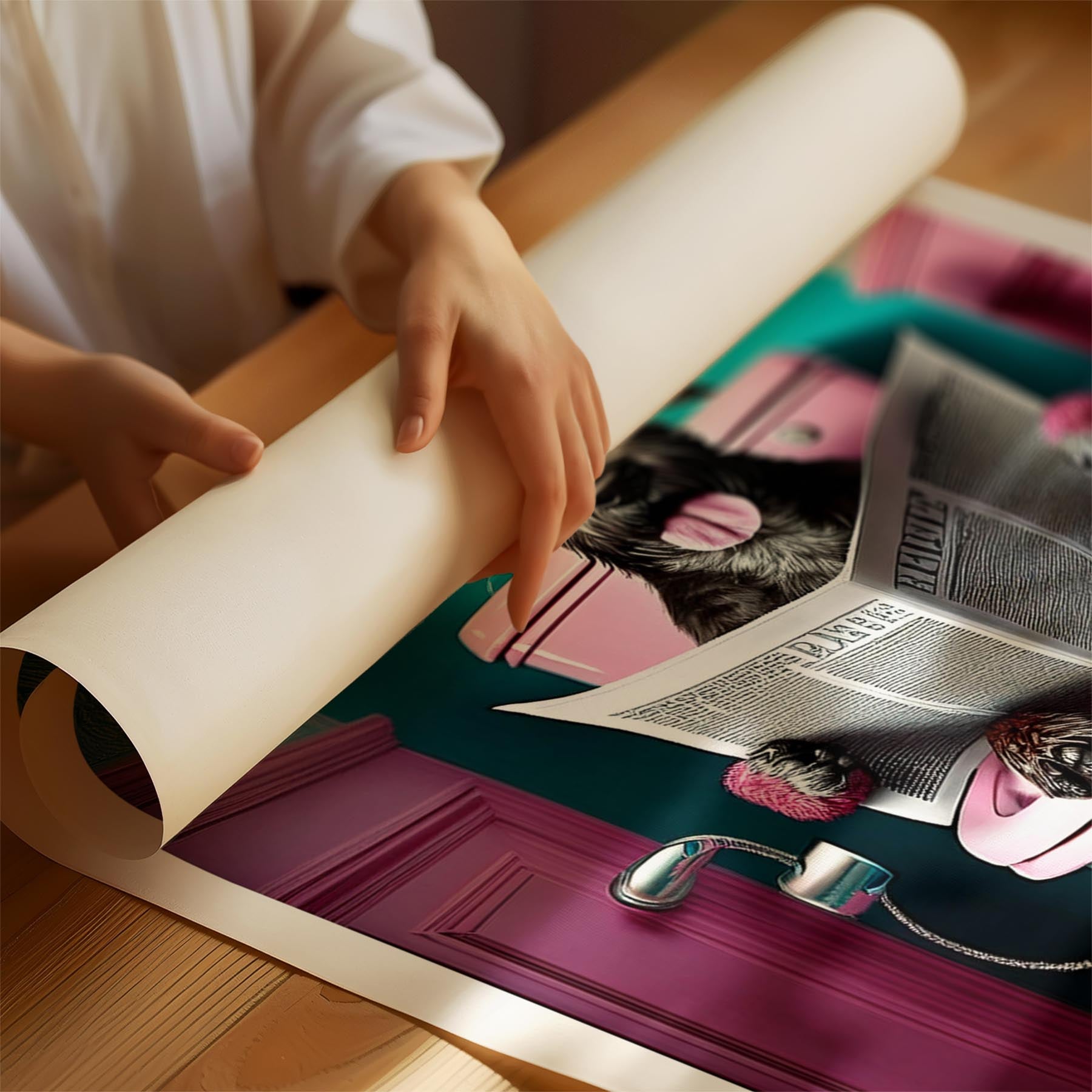 Deerhound Toilet Dogs PInk and Turquise image 1