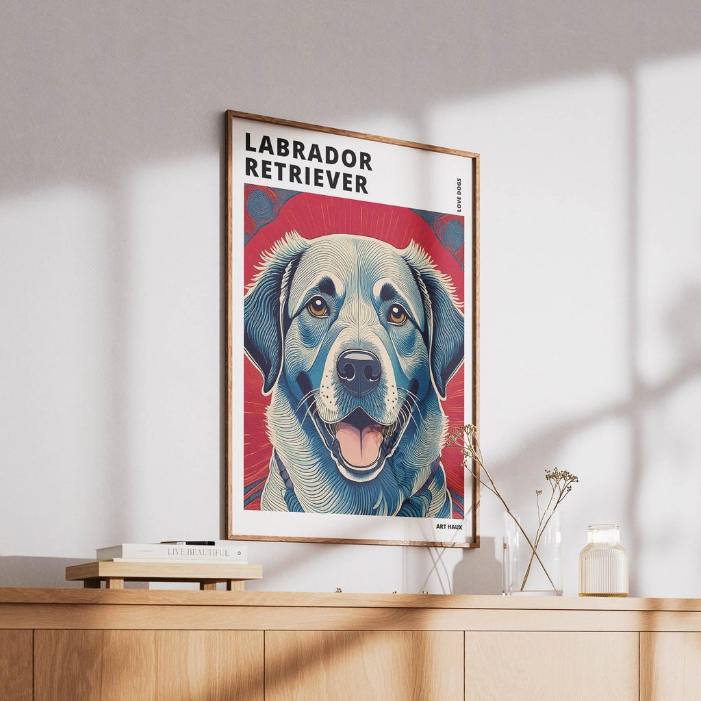 Labrador Retriever Hokusai Japanese Inspired Dog Series with Text image 5