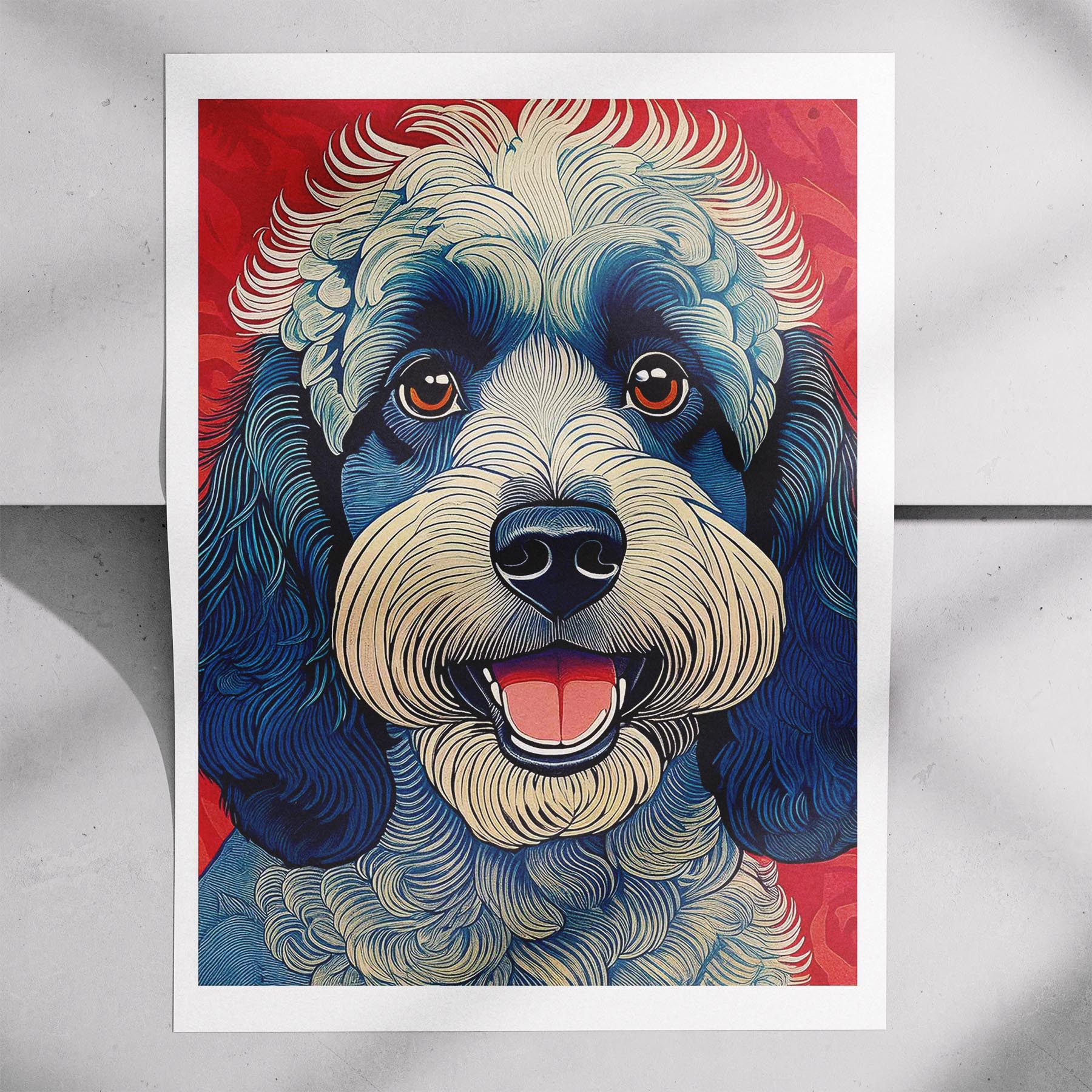 Cavoodle Hokusai Japanese Inspired Dog Series 2 image 7