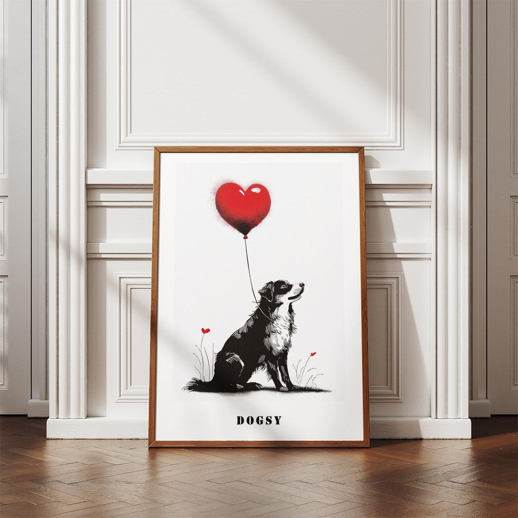 Australian Shepherd DOGSY Series inspired by the Art of Banksy with text Dogsy image 4
