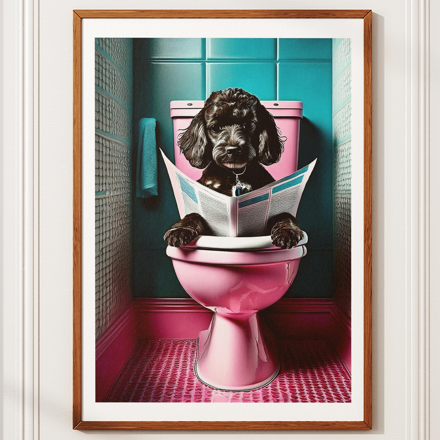 Poodle Toilet Dogs PInk and Turquise image 10