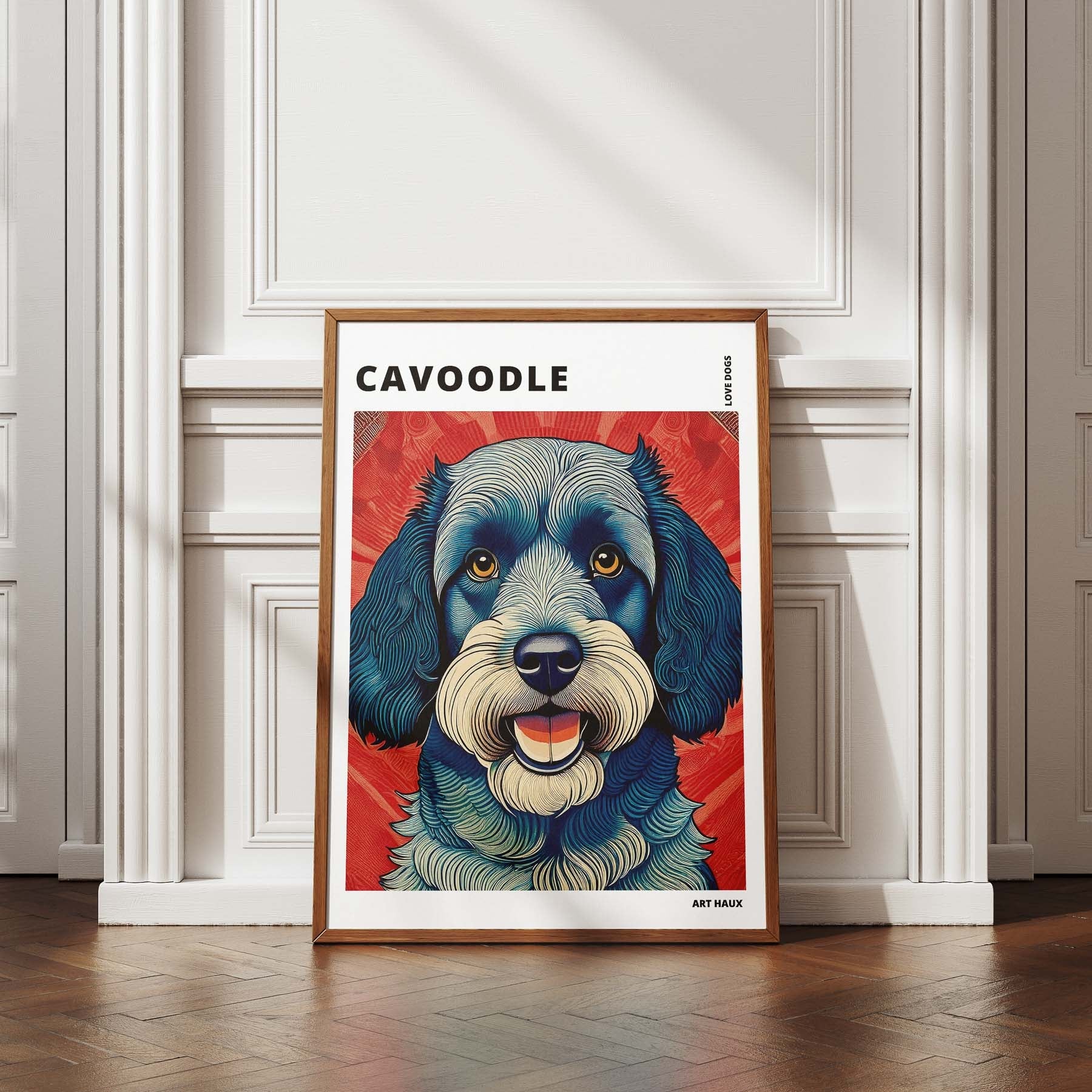 Cavoodle Hokusai Japanese Inspired Dog Series with Text image 4