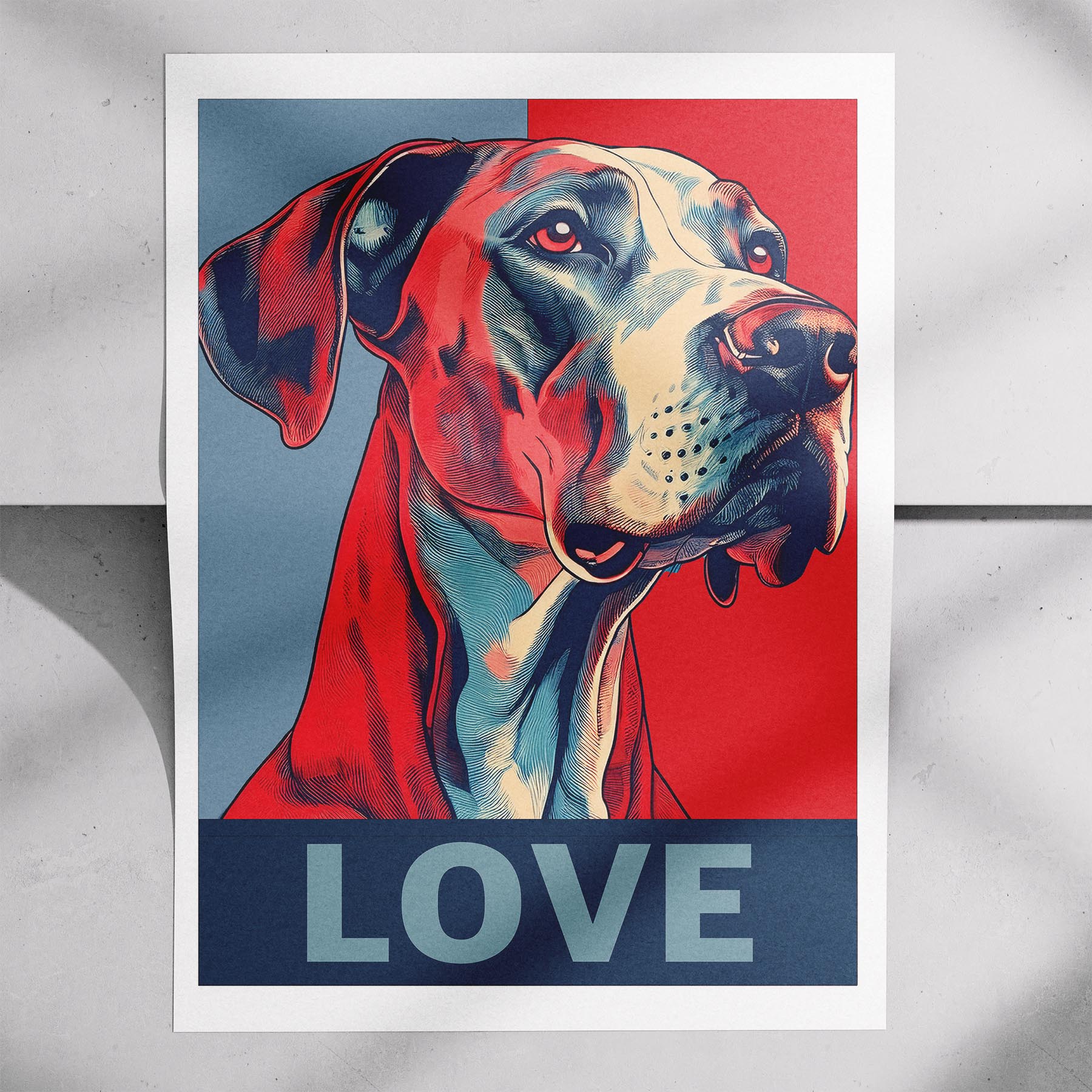Great Dane LOVE Series Inspired by the Obama Poster image 7
