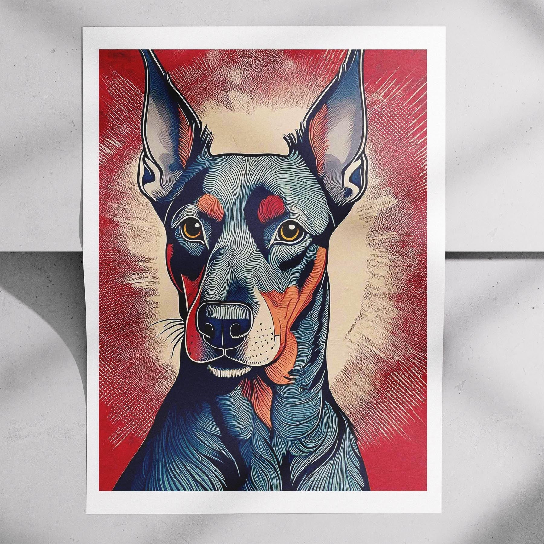 Doberman Hokusai Japanese Inspired Dog Series image 7
