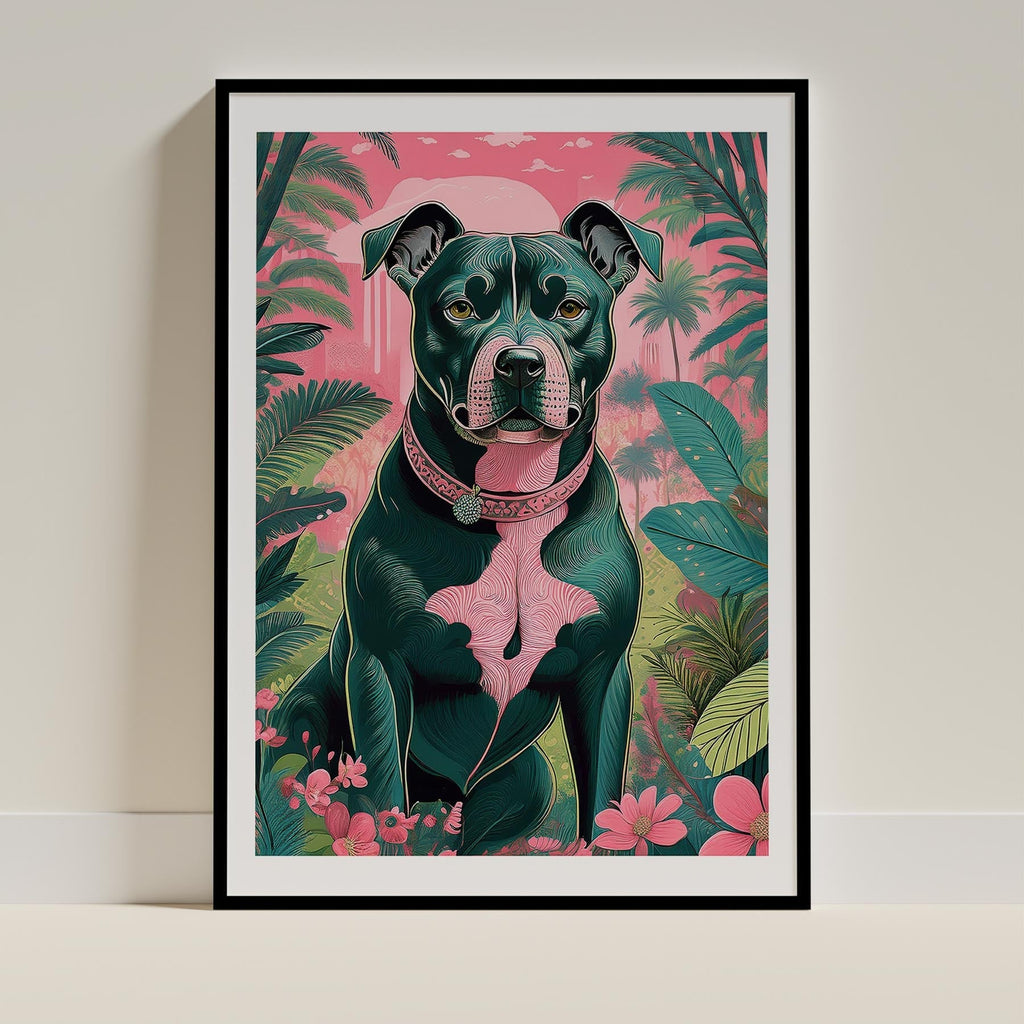 Staffordshire Bull Terrier Flowery Dog image 0