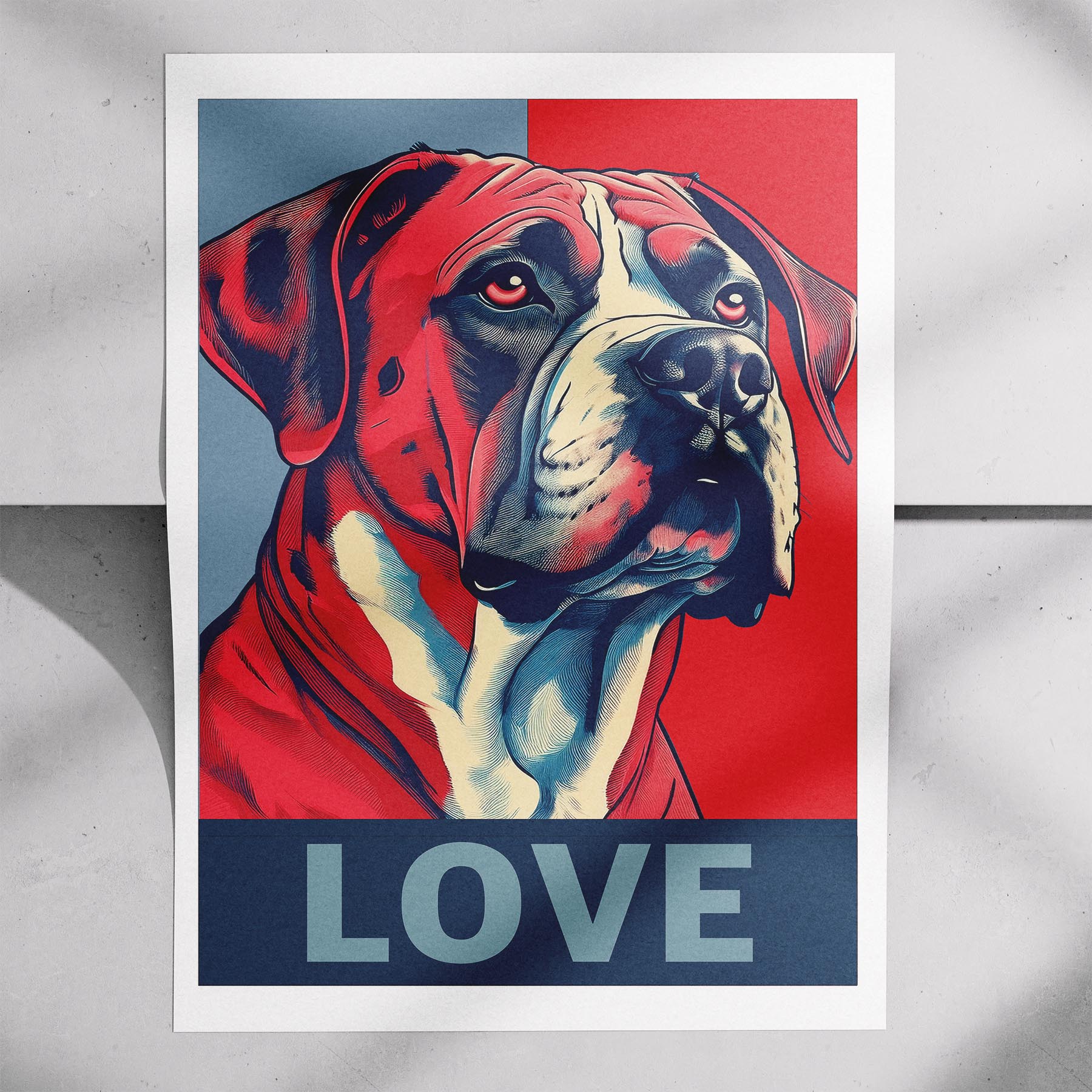 Dogue de Bordeaux LOVE Series Inspired by the Obama Poster image 7