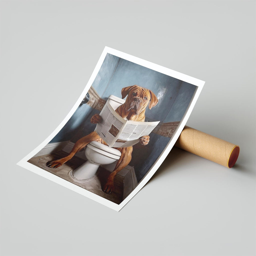 Dogue de Bordeaux Toilet Humour Dog Series image 6