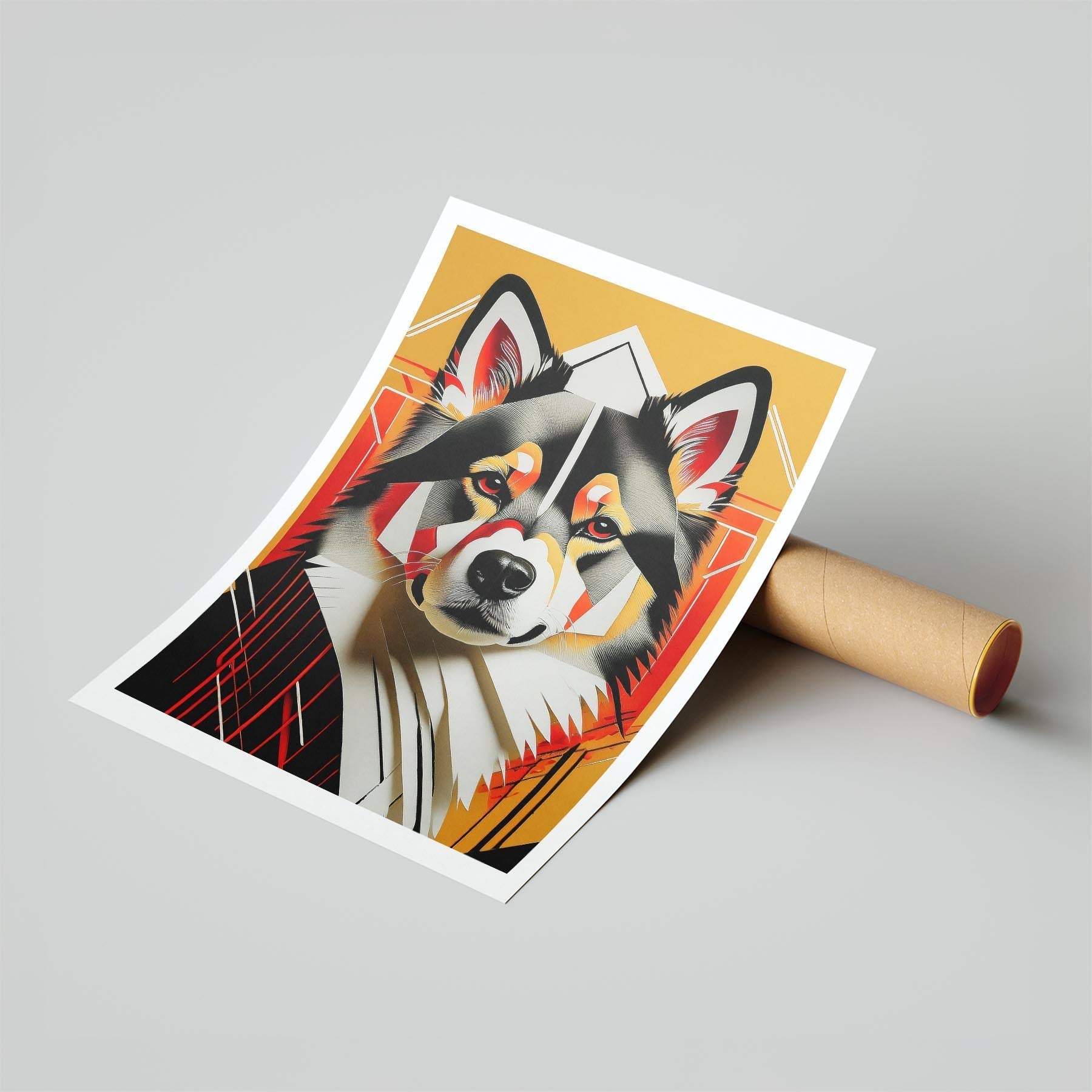 Finnish Lapphund Geometric Orange Series image 6