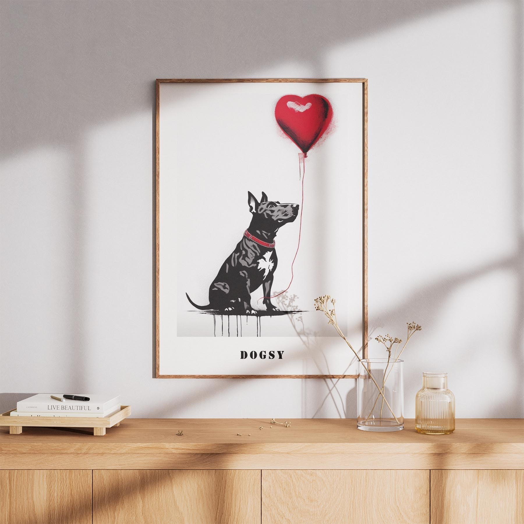 Bull Terrier DOGSY Series inspired by the Art of Banksy with text Dogsy image 8