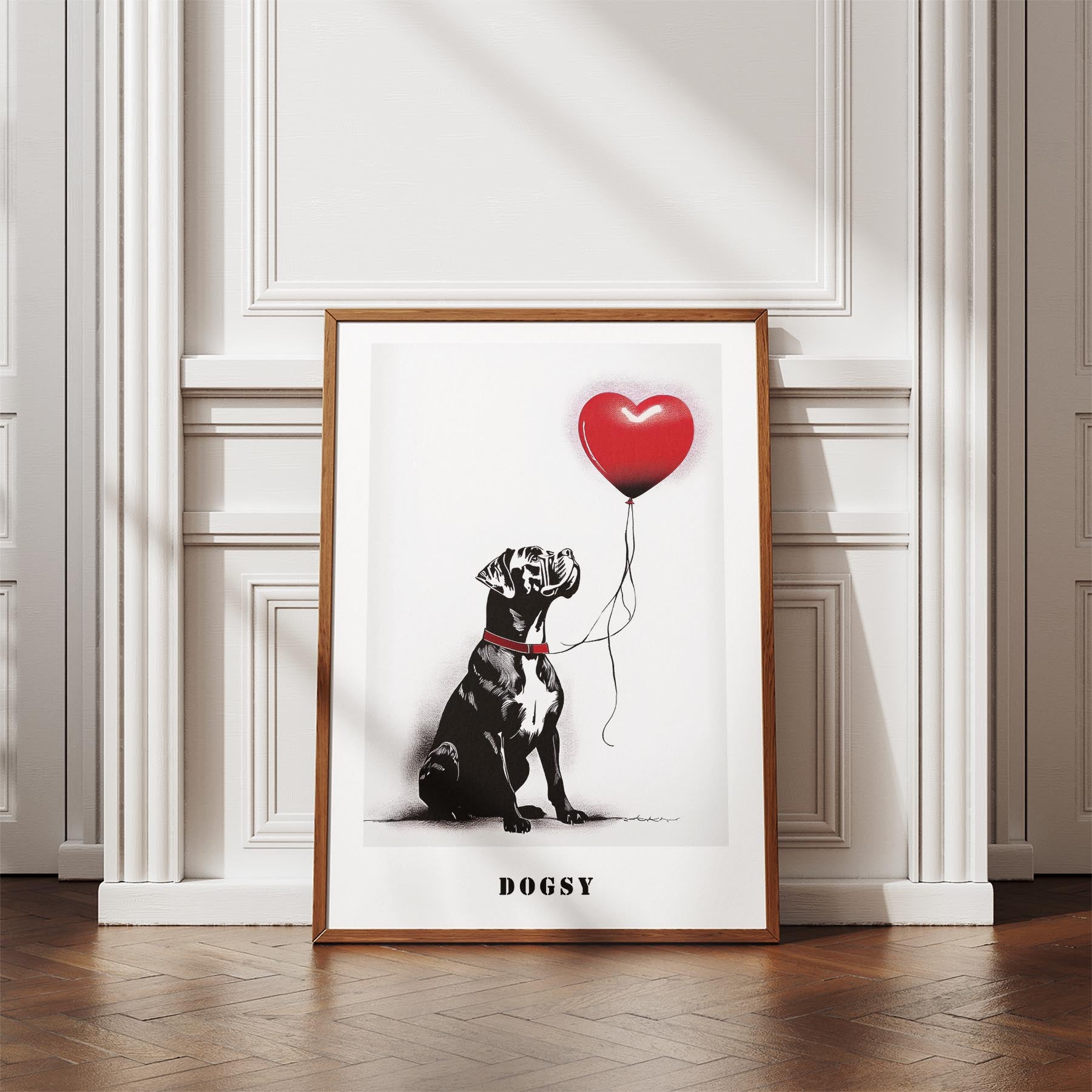 Boxer DOGSY Series inspired by the Art of Banksy with text Dogsy image 4