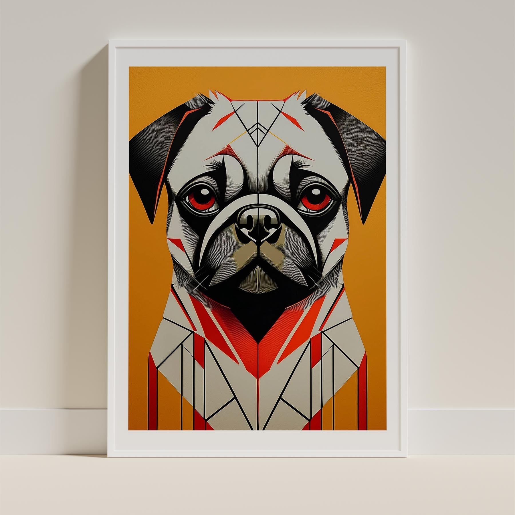 Pug Geometric Orange Series image 9