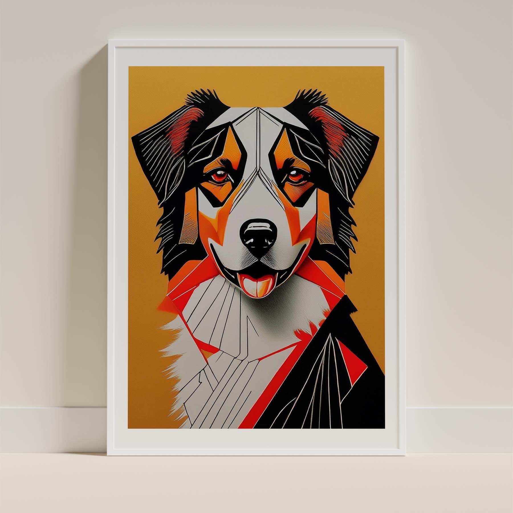Australian Shepherd Geometric Orange Series image 9