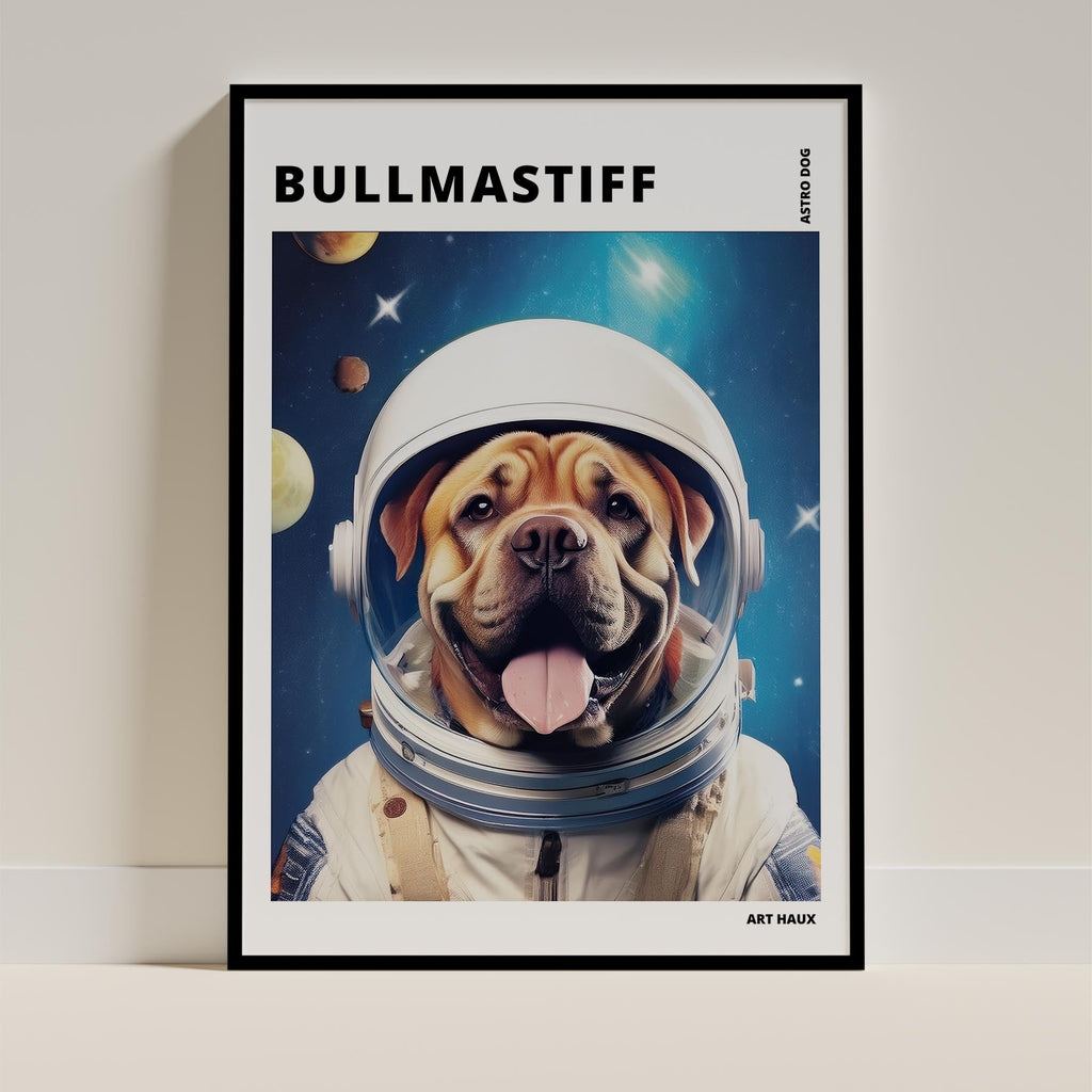 Bullmastiff Astronaut Dog Series with Text Astro Dog image 0