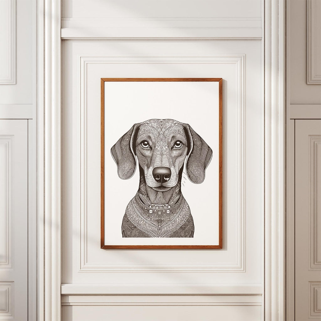 Dachshund Mandala Black and White Dog Series image 3