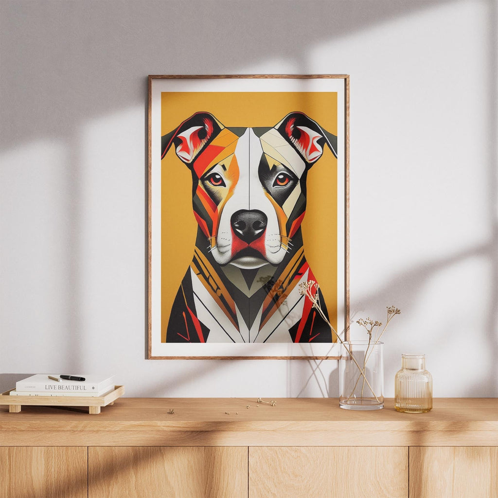 Staffordshire Bull Terrier Geometric Orange Series image 8