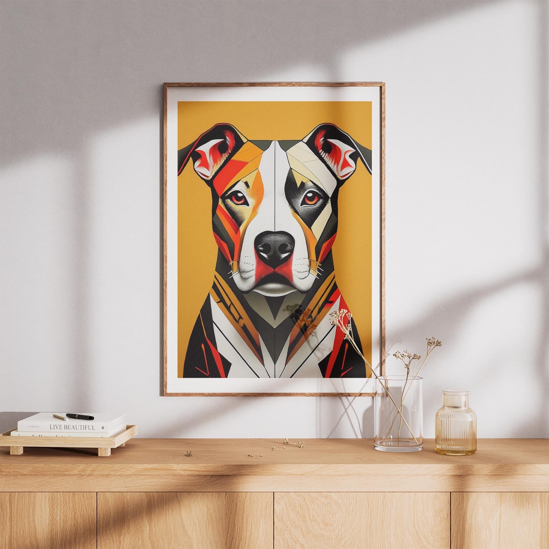 Staffordshire Bull Terrier Geometric Orange Series image 8