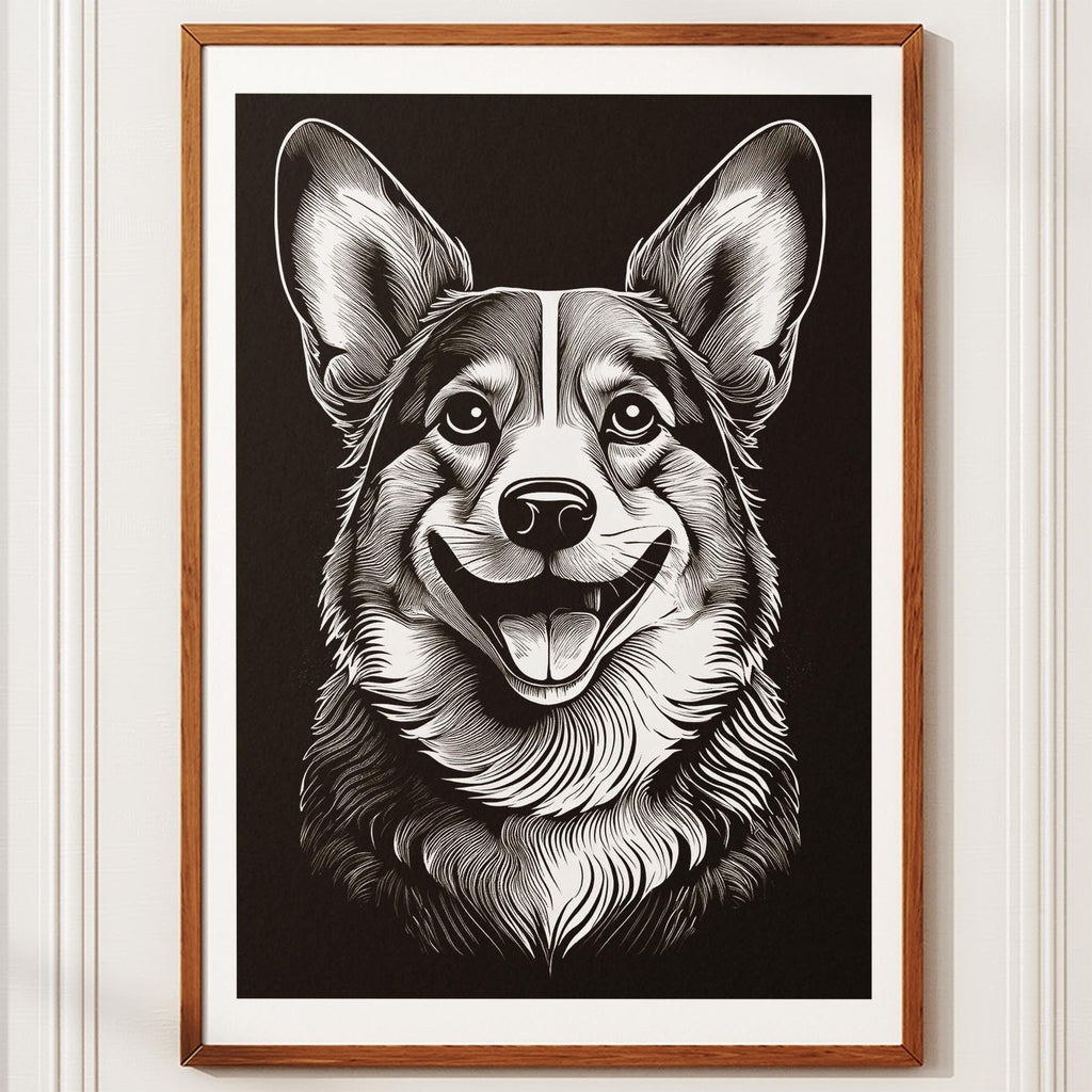 Corgi Line Dog Series in Black and White image 10