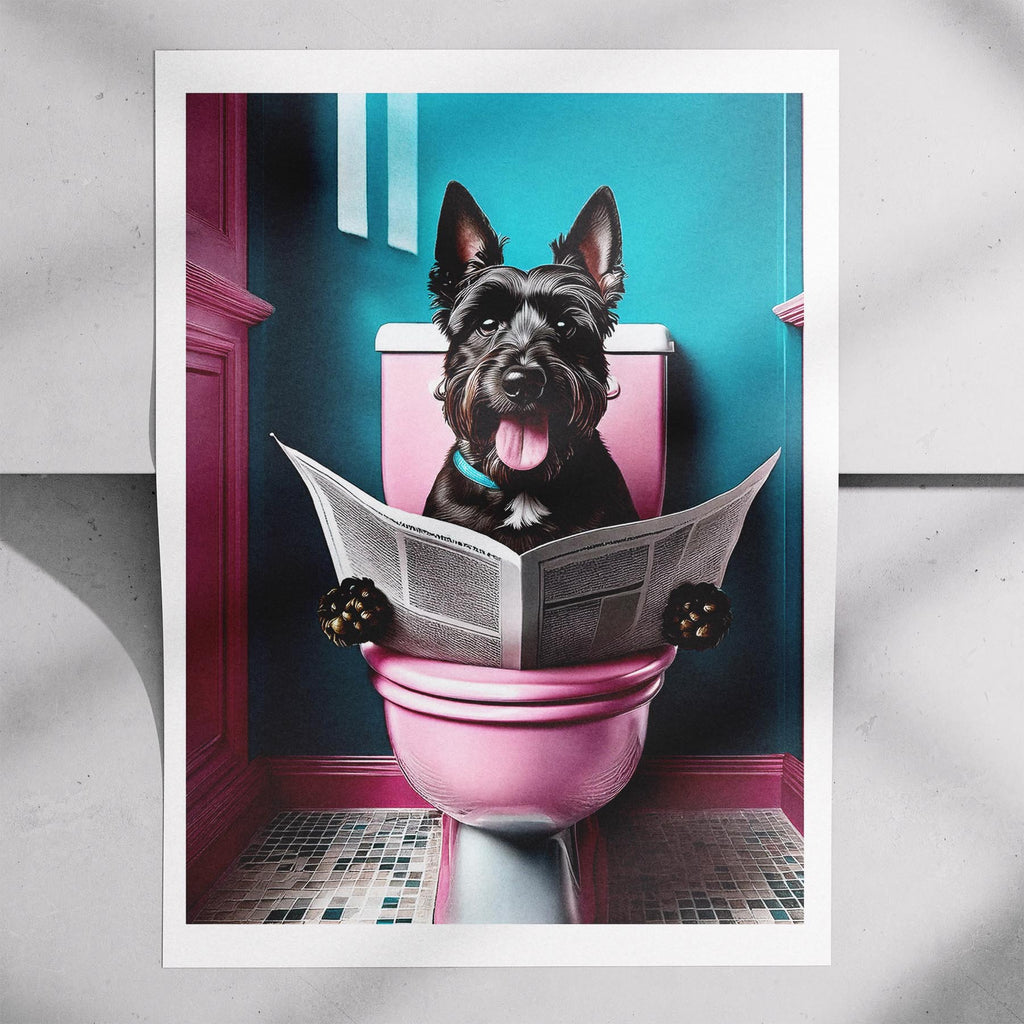 Scottish Terrier Toilet Dogs PInk and Turquise image 7