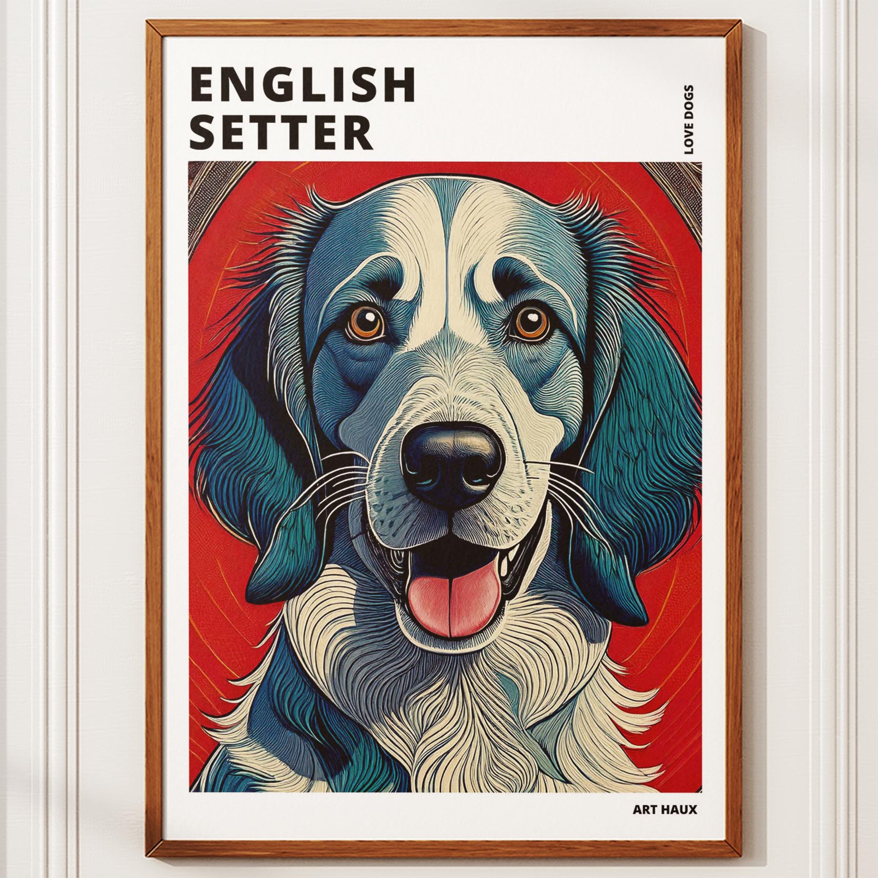 English Setter Hokusai Japanese Inspired Dog Series with Text image 9