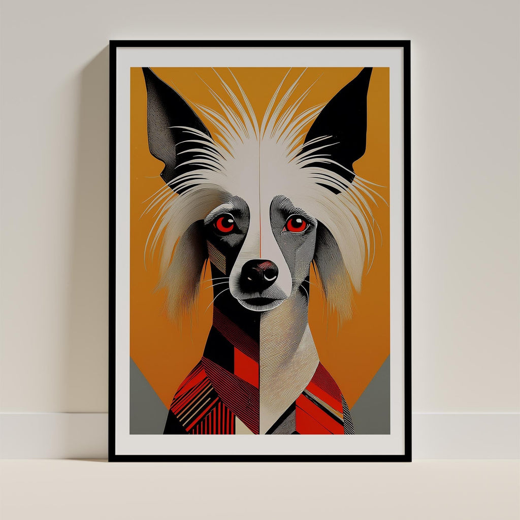 Chinese Crested Geometric Orange Series image 0