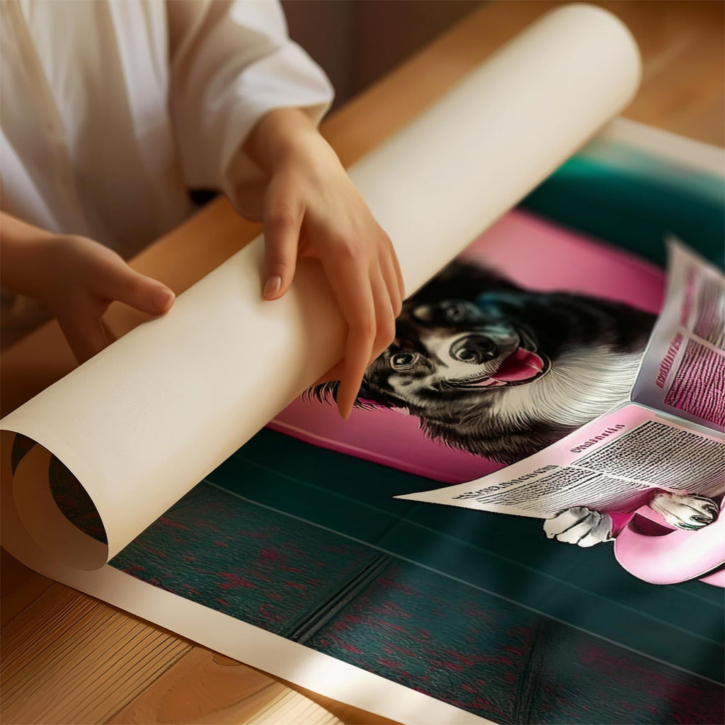 German Spitz Toilet Dogs PInk and Turquise image 1