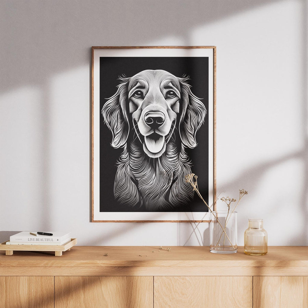 Irish Setter Line Dog Series in Black and White image 8