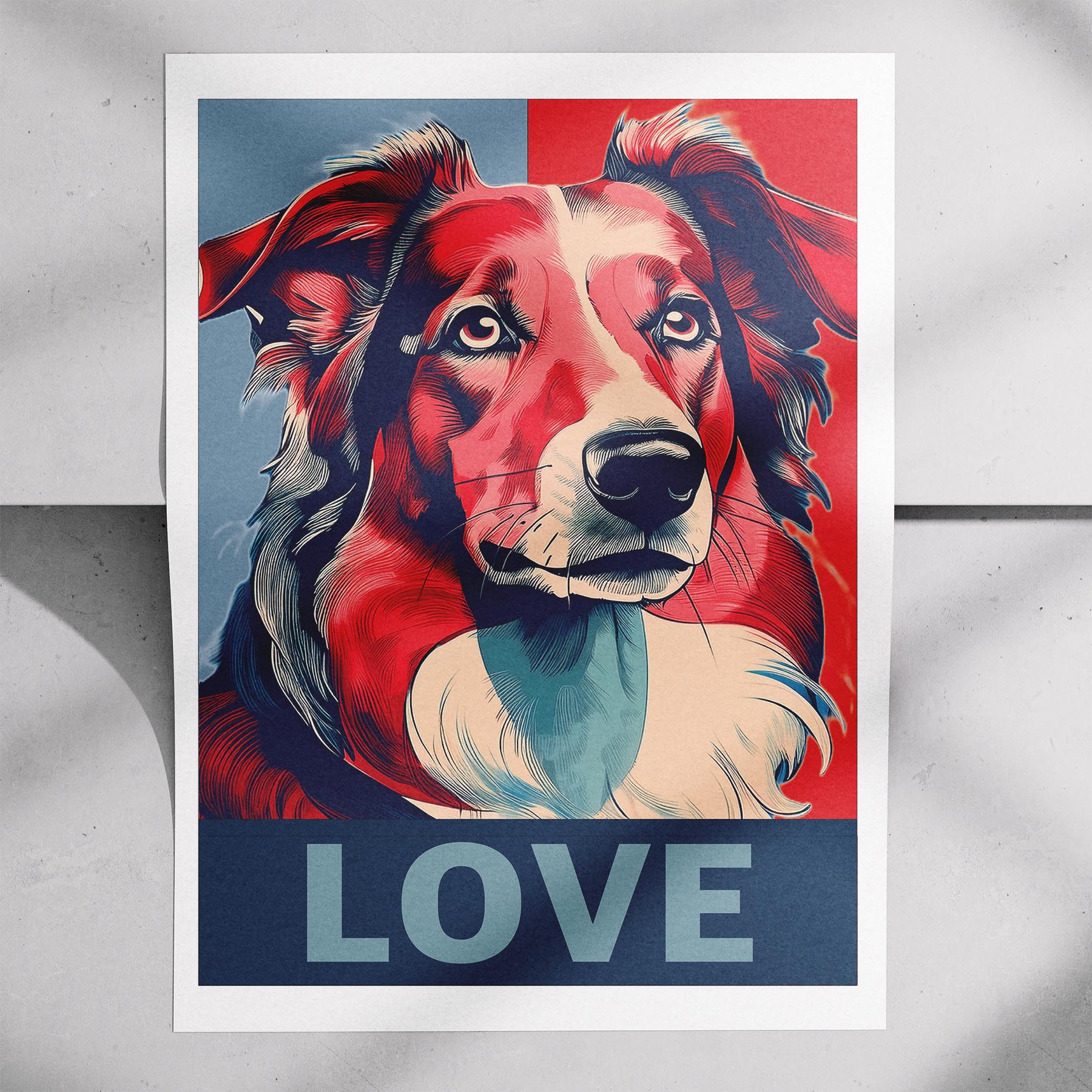 Rough Smooth Collie LOVE Series Inspired by the Obama Poster image 7