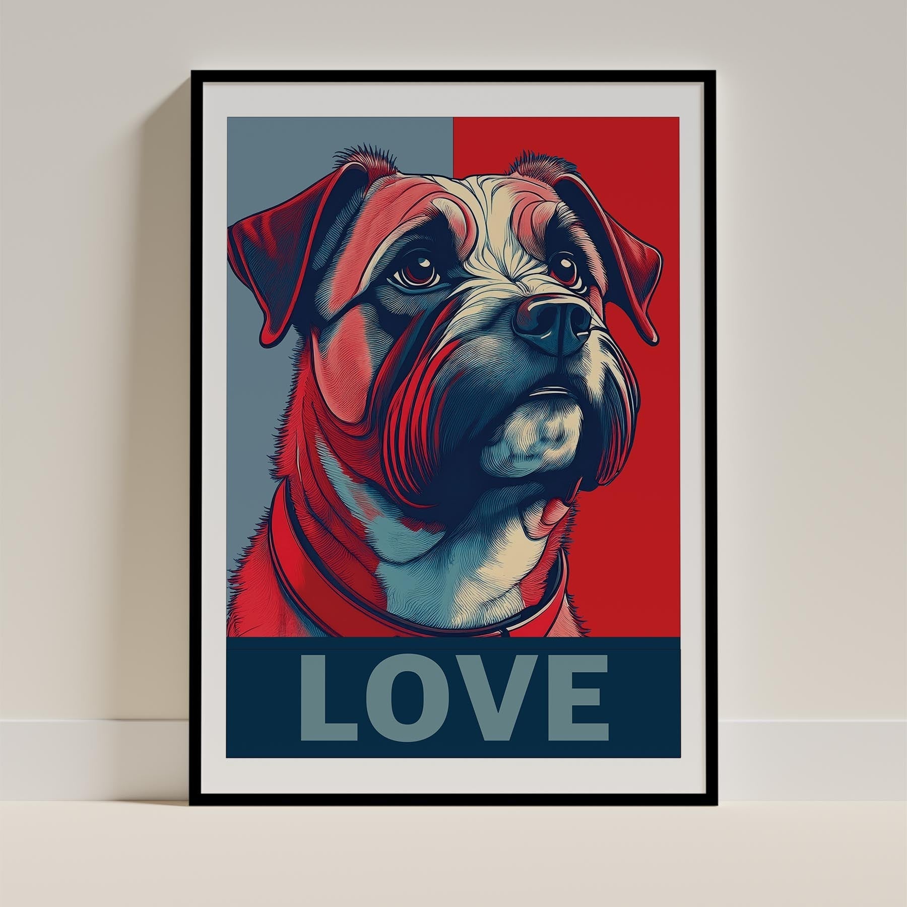Border Terrier LOVE Series Inspired by the Obama Poster image 0