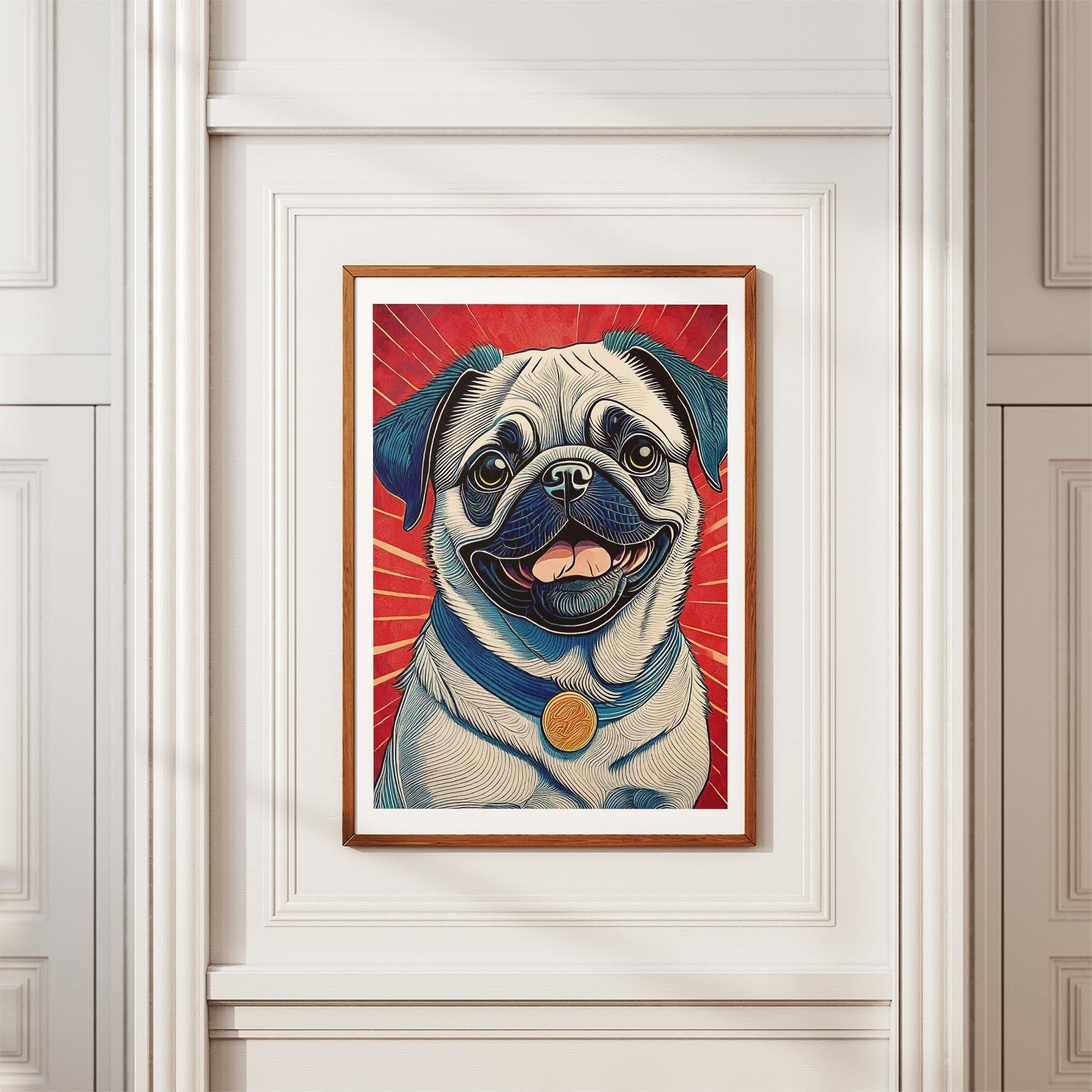 Pug Hokusai Japanese Inspired Dog Series 1 image 3
