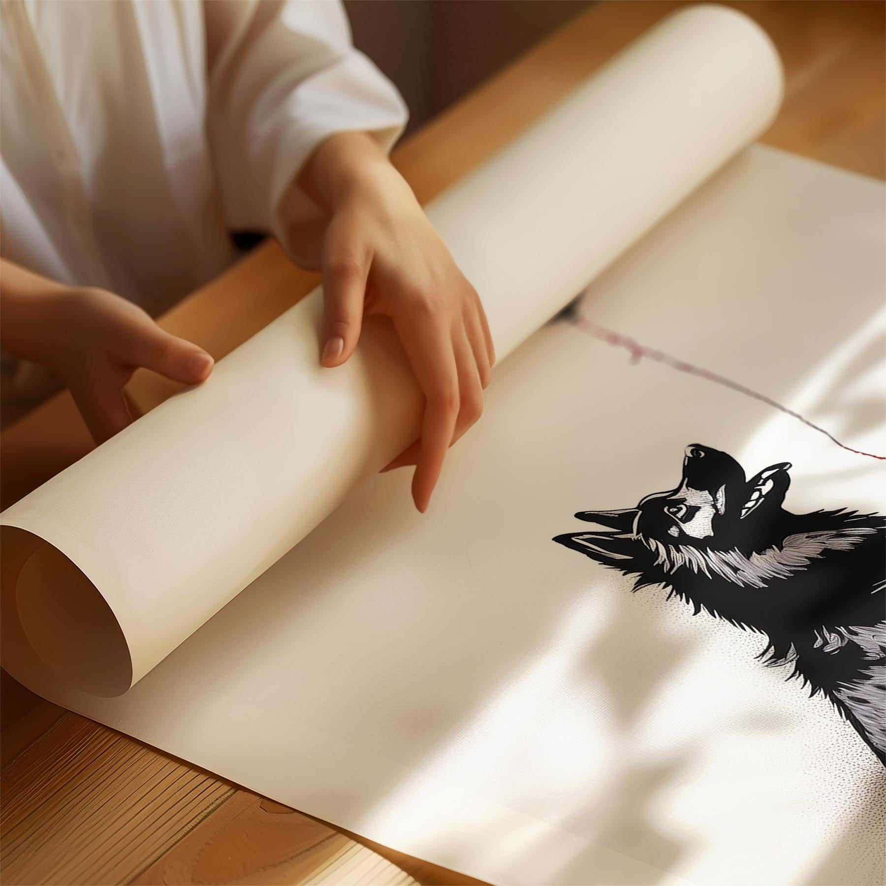 Samoyed DOGSY Series inspired by the Art of Banksy with text Dogsy image 1