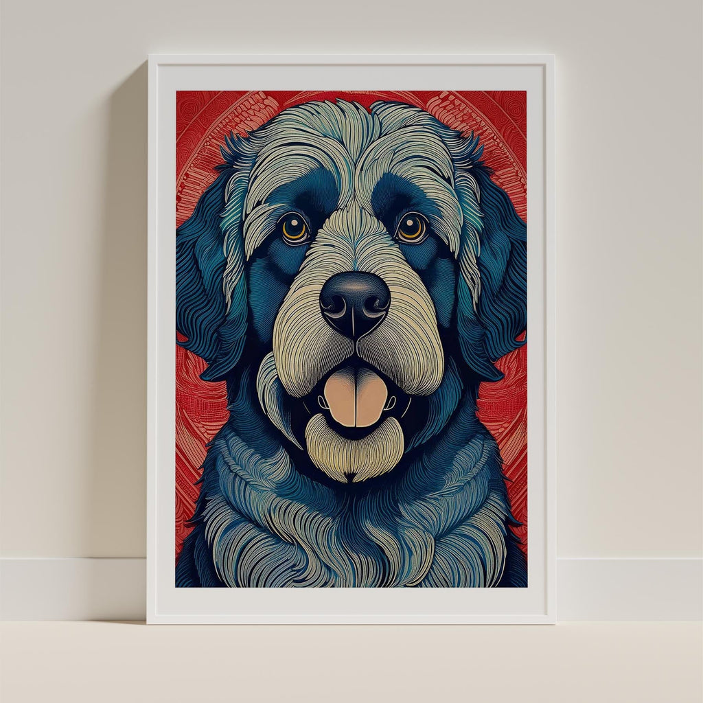 Newfoundland Hokusai Japanese Inspired Dog Series image 9