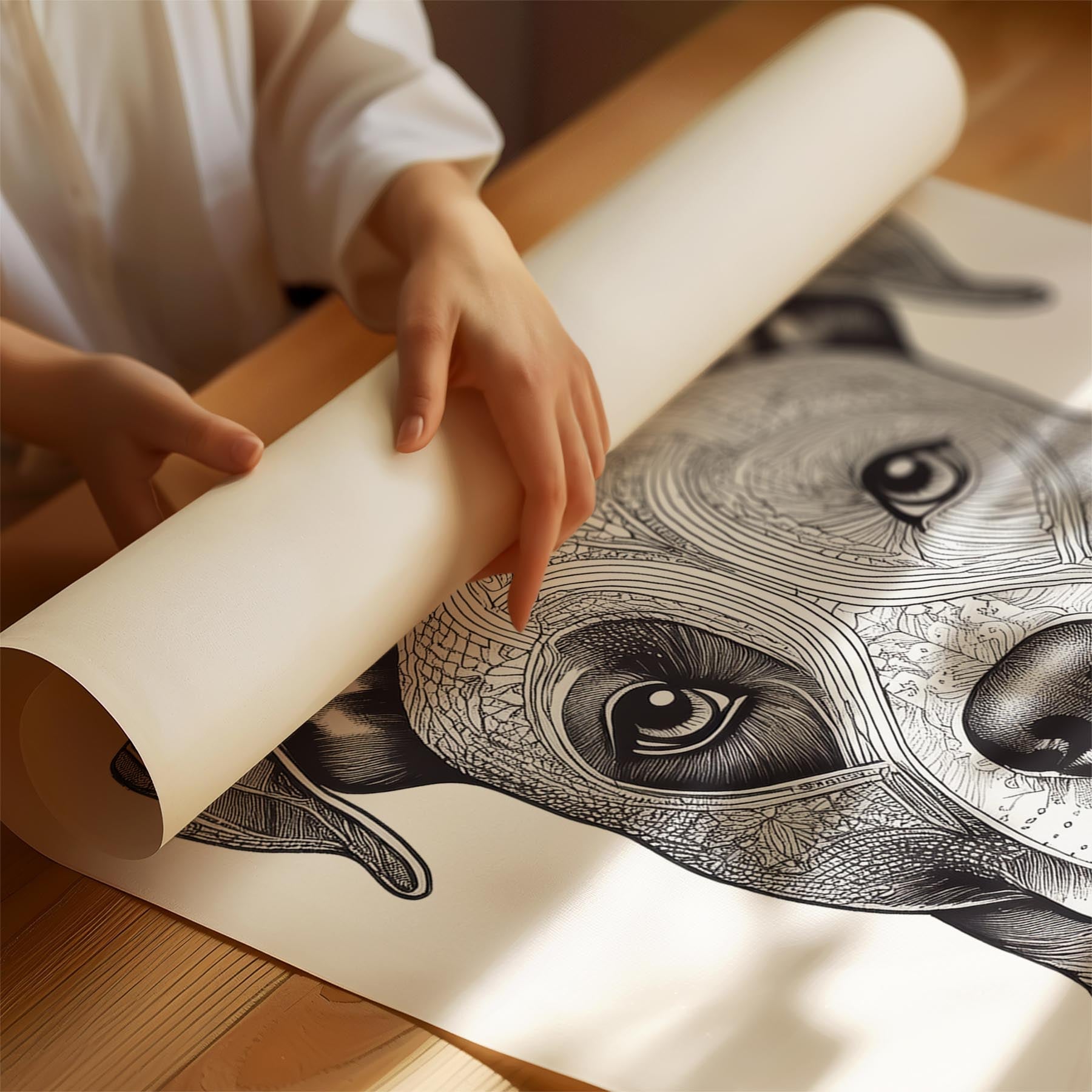 American Staffordshire Terrier Mandala Black and White Dog Series image 1