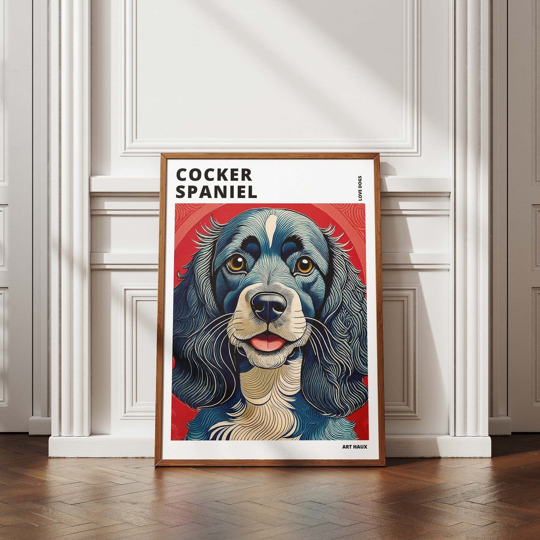 Cocker Spaniel Hokusai Japanese Inspired Dog Series with Text image 4