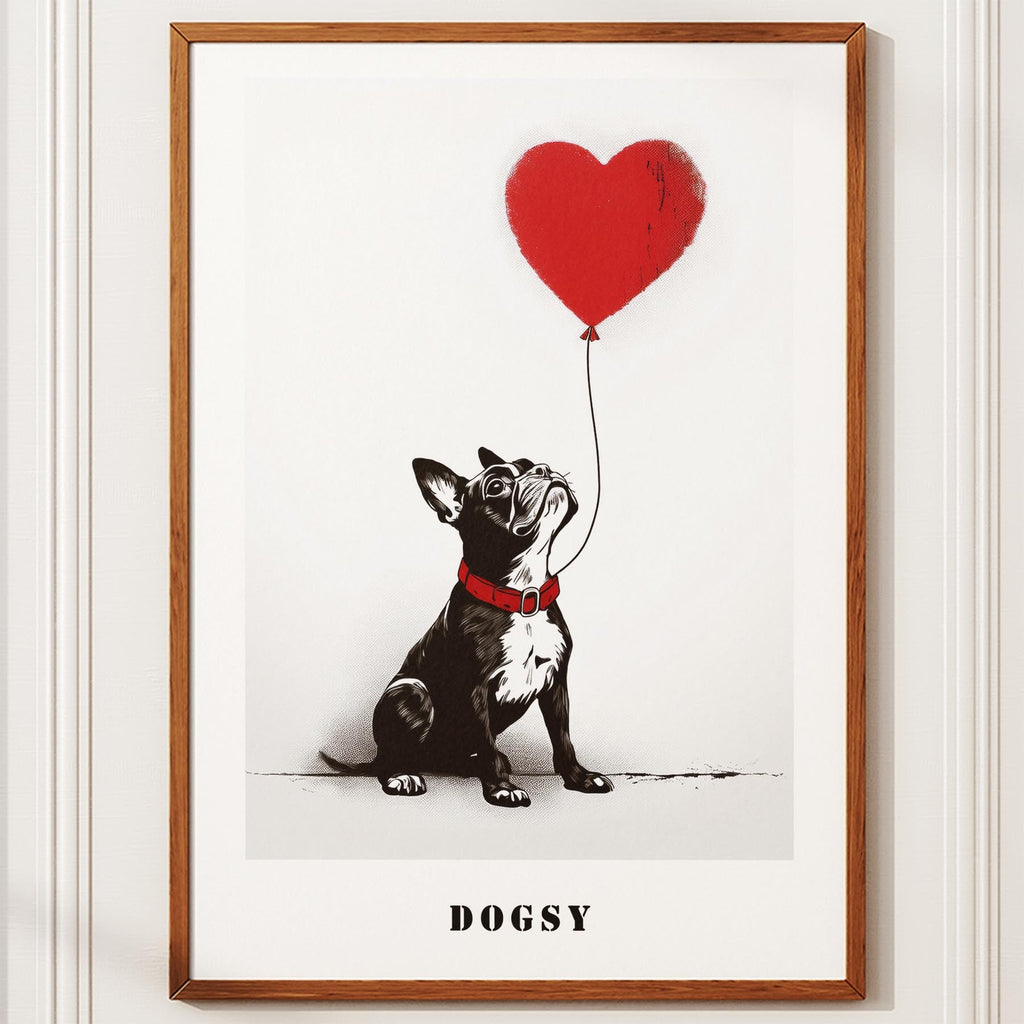Boston Terrier DOGSY Series inspired by the Art of Banksy with text Dogsy image 10