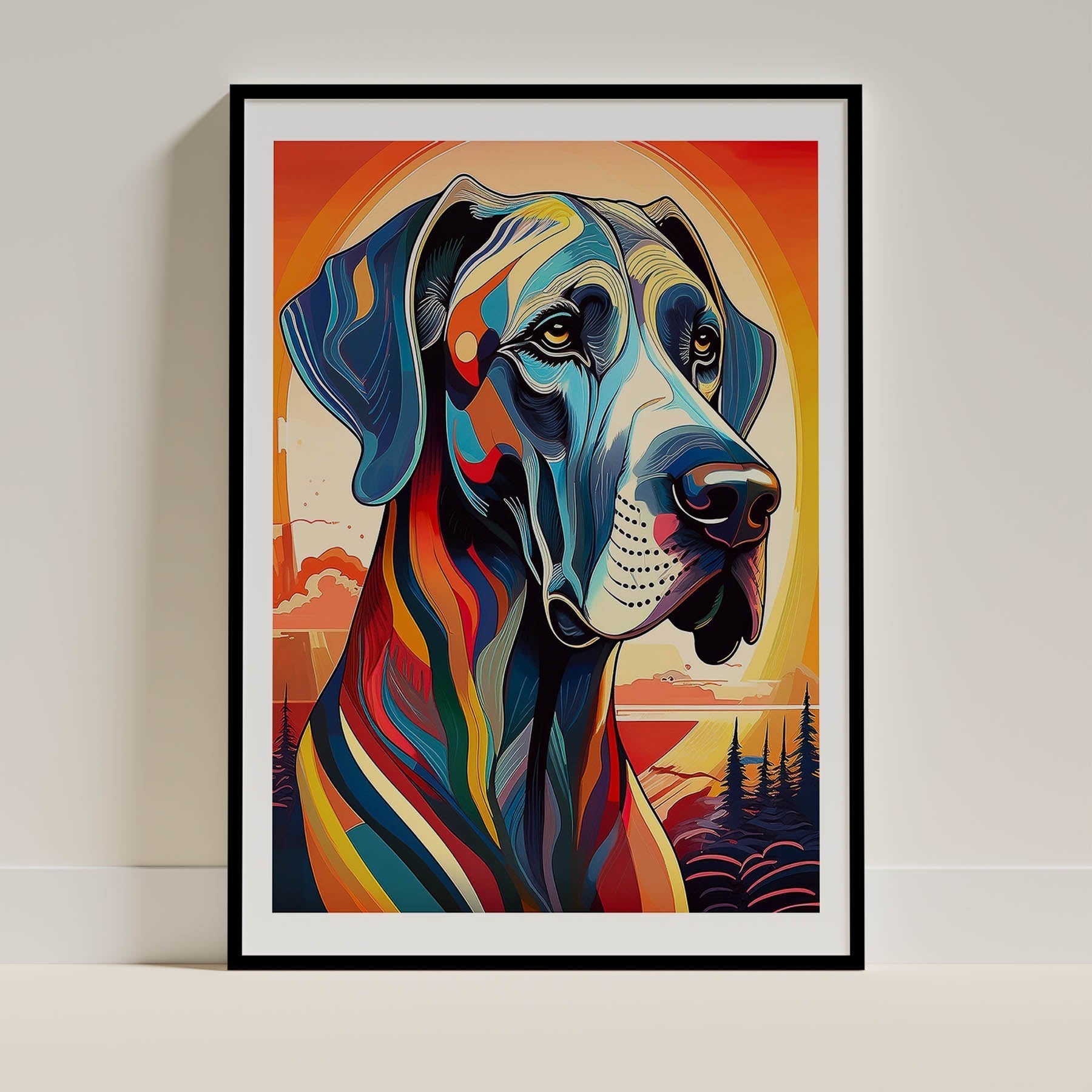 Great Dane Dog Art Print Unframed Vol 3 | 6 Unique Designs | Wall Art Gift for Dog Lovers - Image 3 | Dogsy & Co