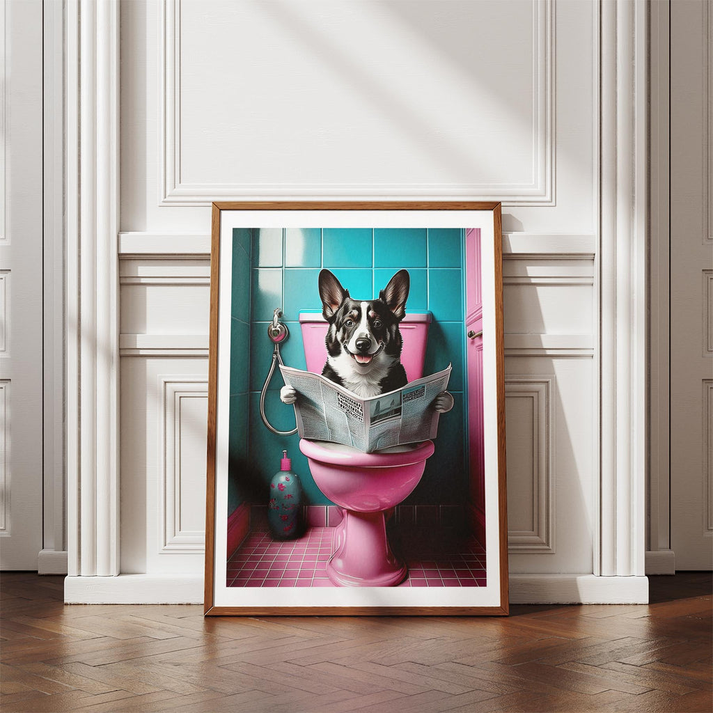 Corgi Toilet Dogs PInk and Turquise image 4