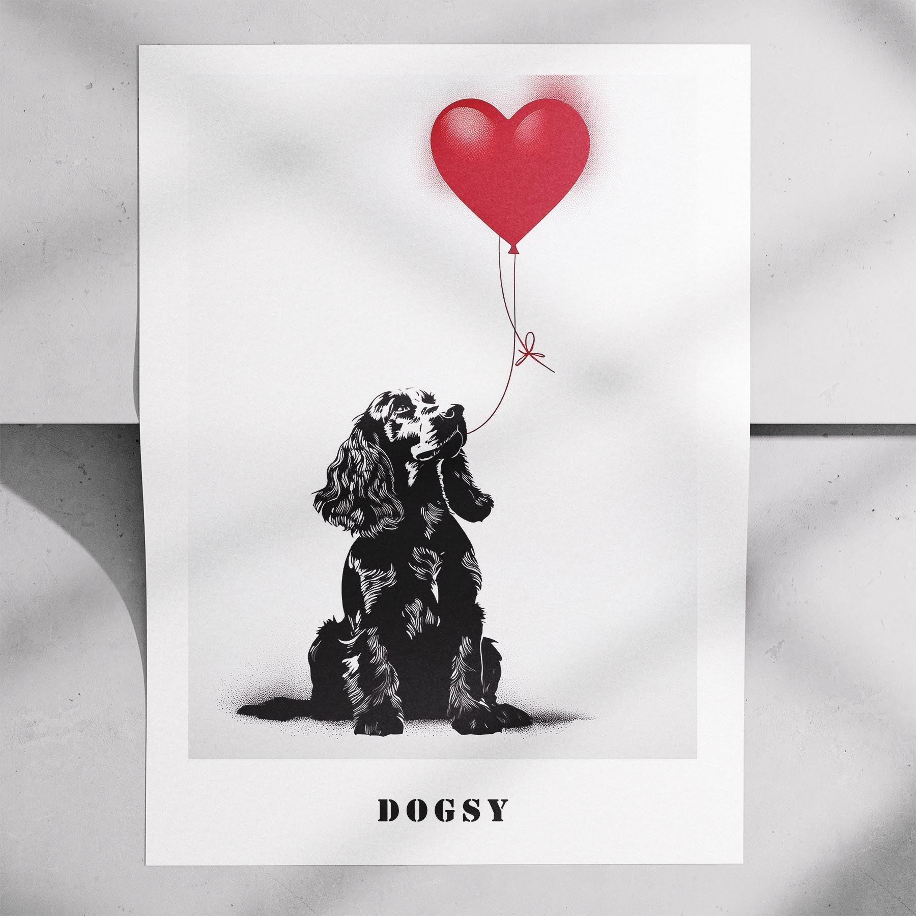 Cocker Spaniel DOGSY Series inspired by the Art of Banksy with text Dogsy image 7