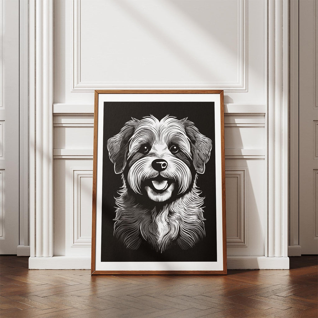 Havanese Line Dog Series in Black and White image 4