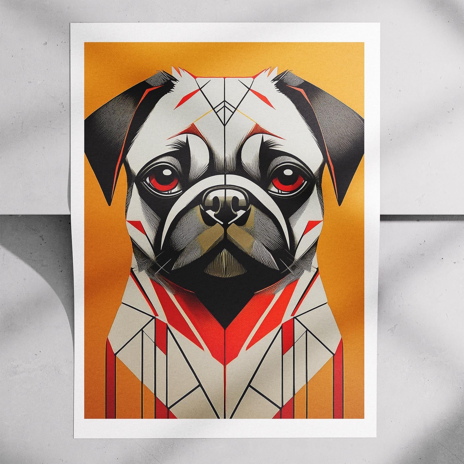 Pug Geometric Orange Series image 7