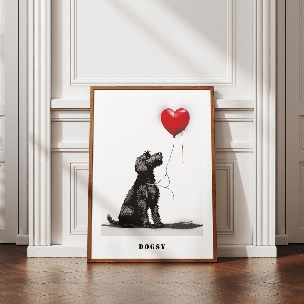 Black Russian Terrier DOGSY Series inspired by the Art of Banksy with text Dogsy image 4
