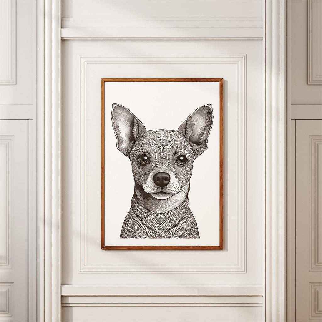 Chihuahua Mandala Black and White Dog Series image 3