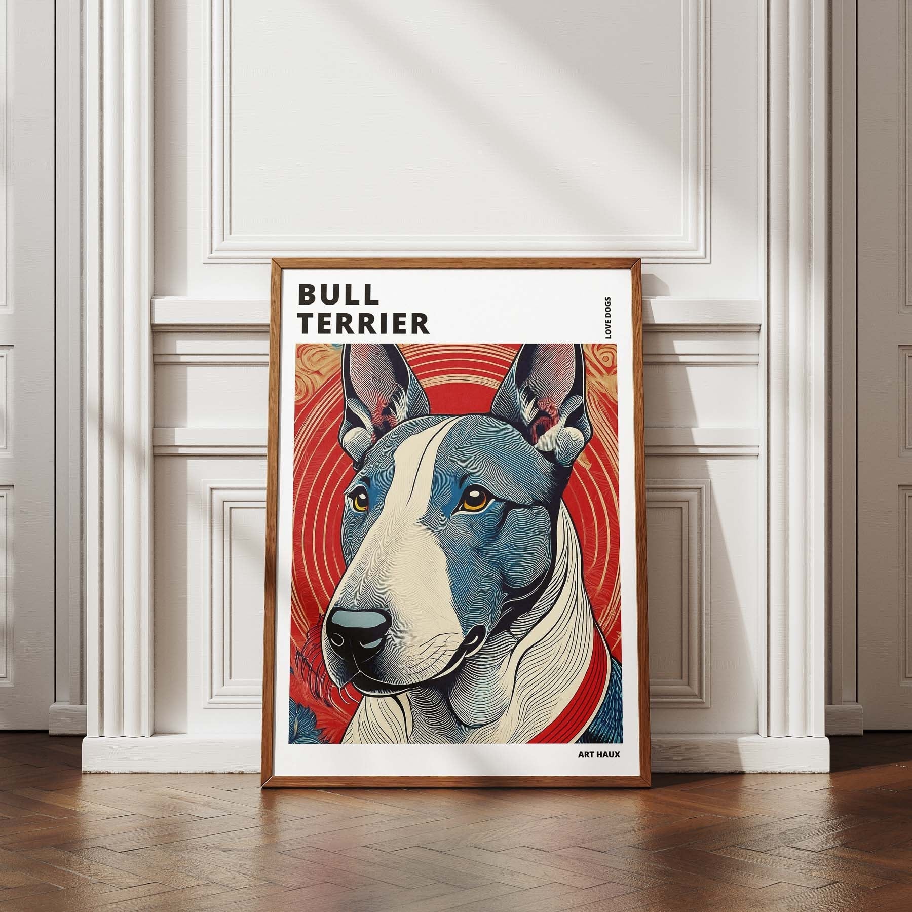 Bull Terrier Hokusai Japanese Inspired Dog Series with Text image 4