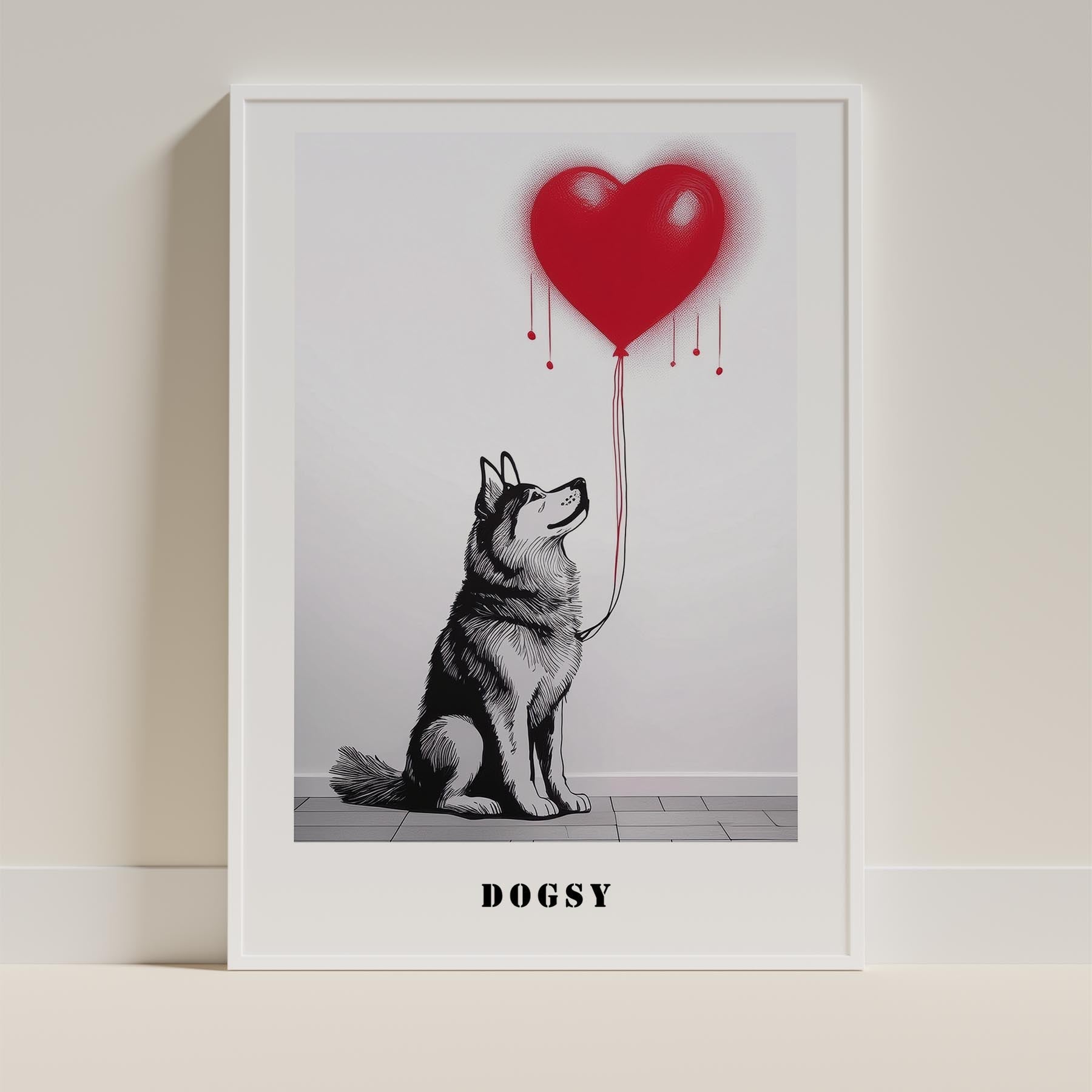 Alaskan Malamute DOGSY Series inspired by the Art of Banksy with text Dogsy image 9